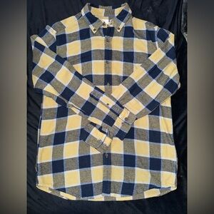 Croft & Barrow Yellow and Blue Plaid Men's Shirt